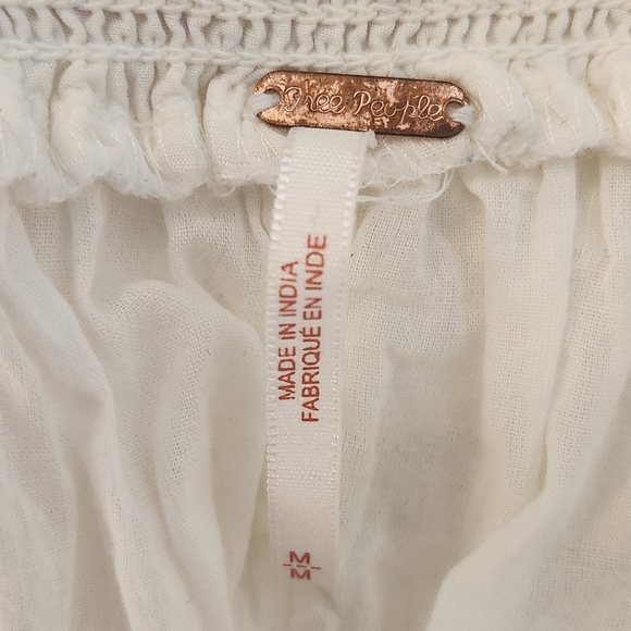 FREE PEOPLE Sun Beams Embroidered Off-The-Shoulder Mini Dress Size M - Picture 7 of 9